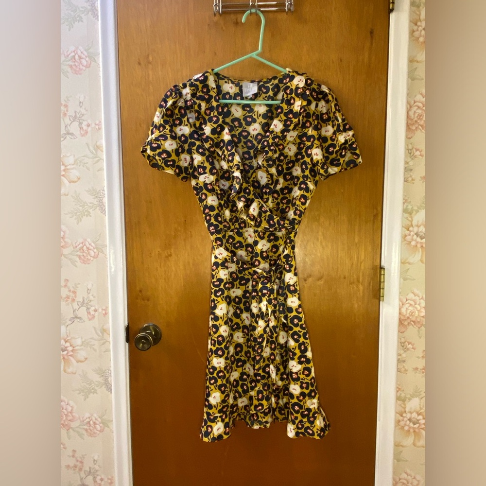 Anthropologie Persimmon Ruffle Karen Walker Hi There Wrap Style Dress
